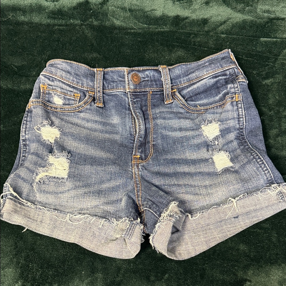 Hollister Blue Distressed Jean Shorts